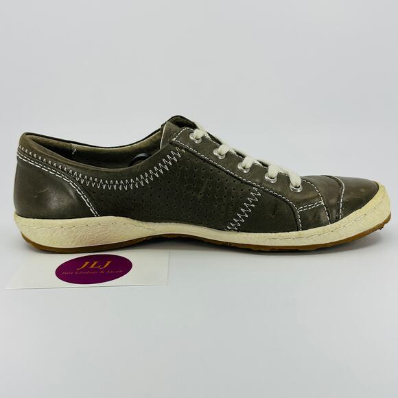 Josef Seibel Women's Caspian Gray Leather Casual Sneakers Size 37 EU/ 6-6.5 US - Picture 7 of 11